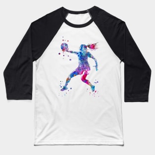 A Handball Player Girl Hits The Ball Baseball T-Shirt